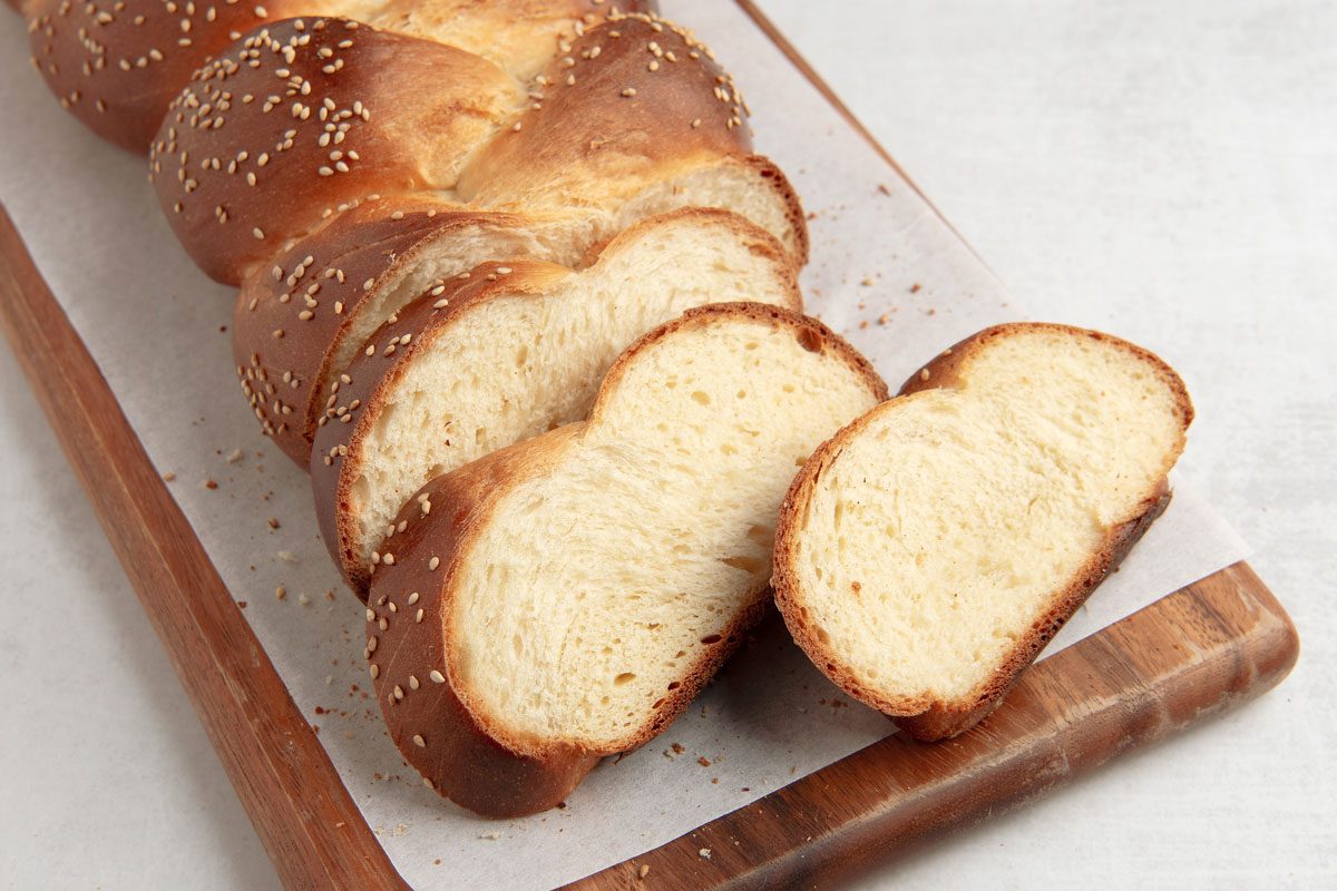 3/4th shot of homemade egg bread