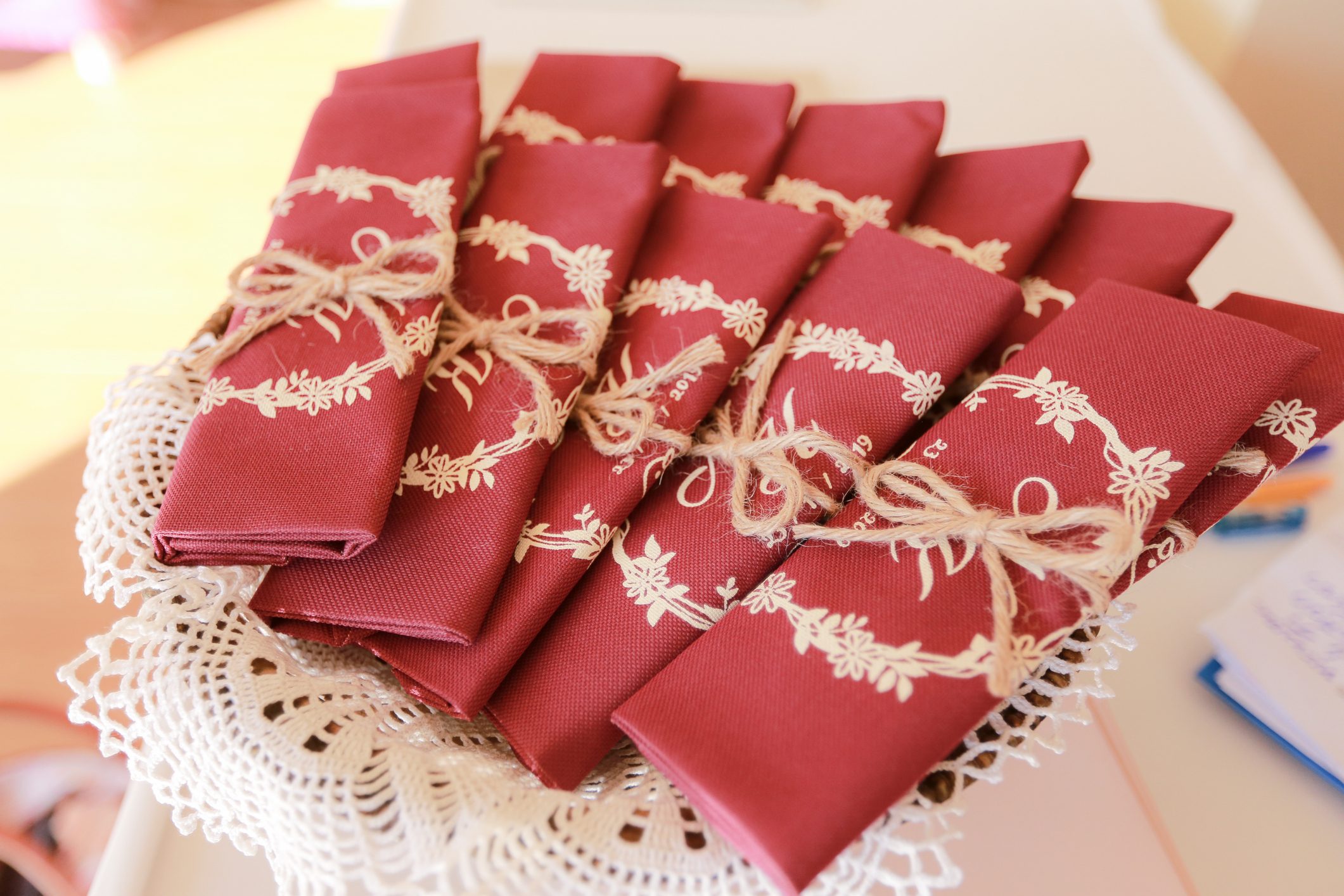 Close-Up Of Patterned Napkins