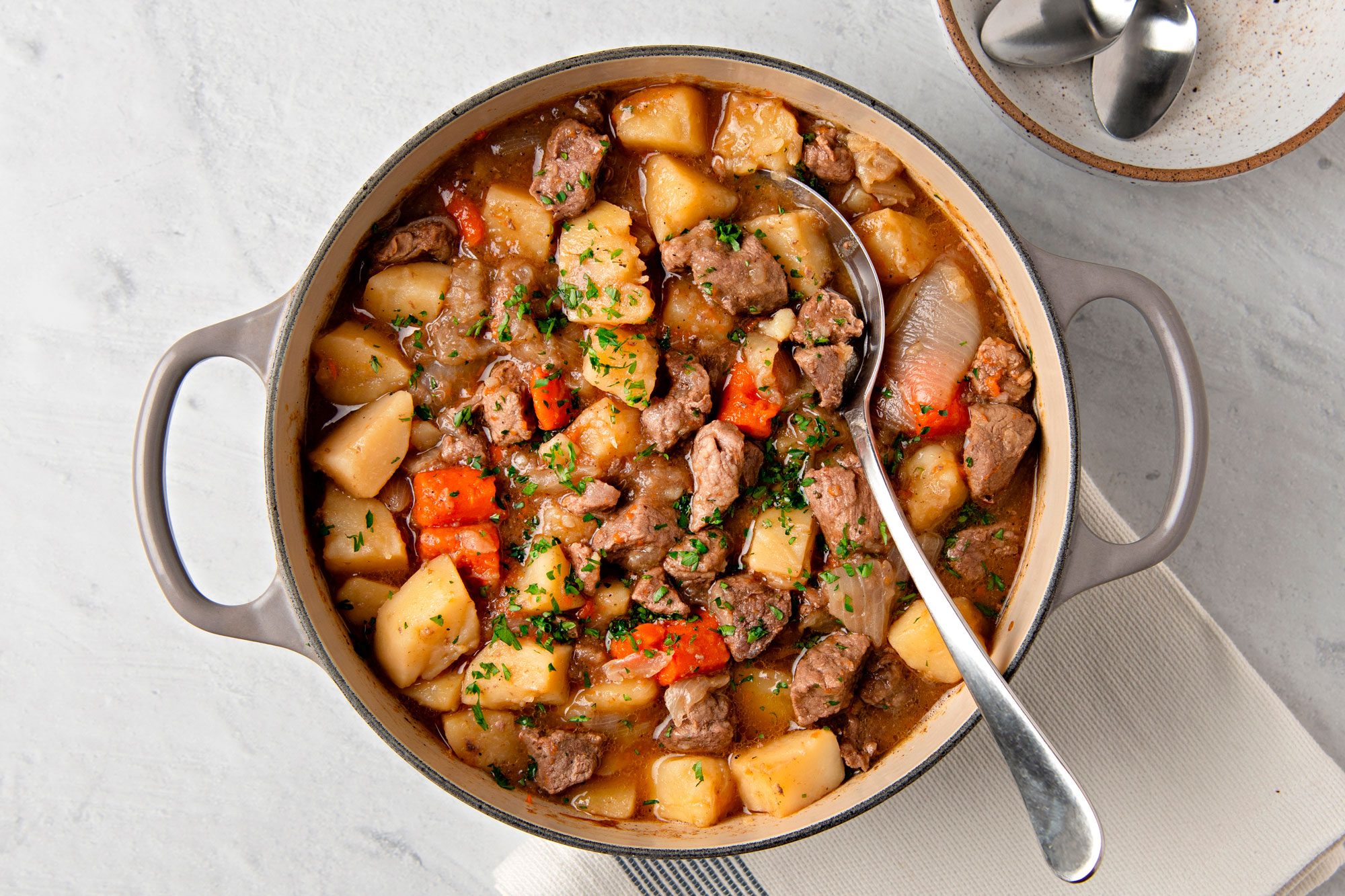 overhead shot of Traditional Lamb Stew