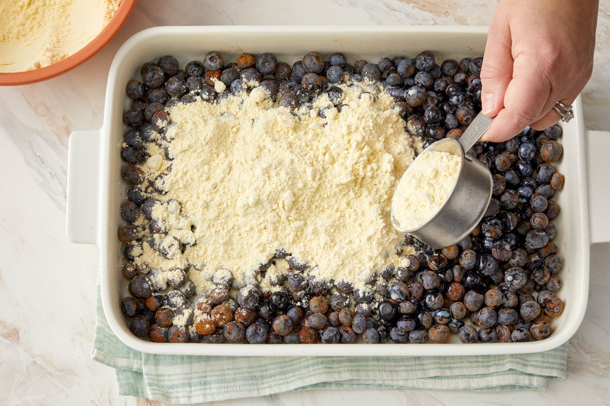 Sprinkle with cake mix;