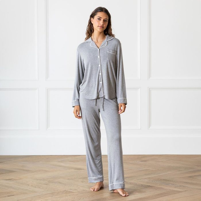 Stretch Knit Long Sleeve Pajama Set