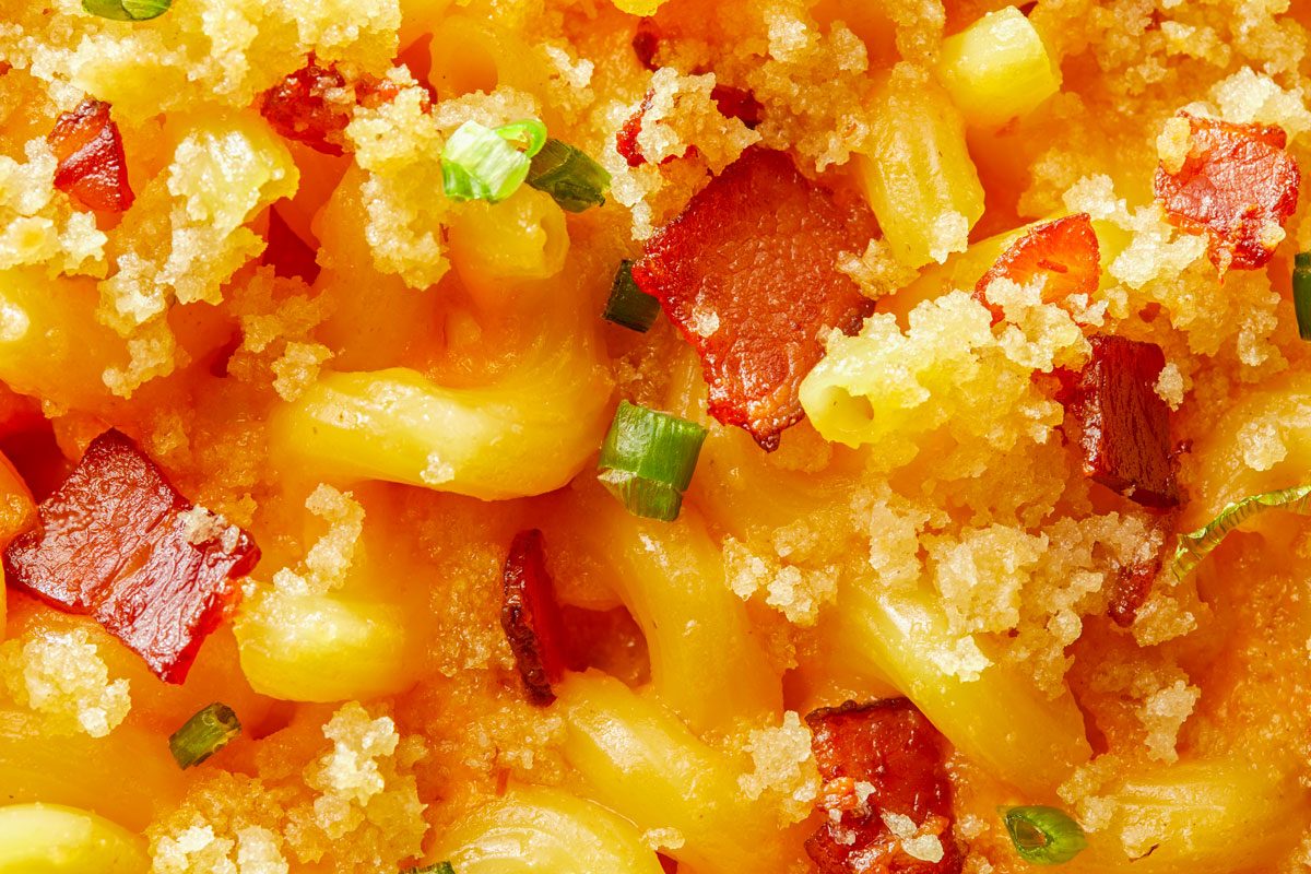 Close up of Cavatappi Mac And Cheese