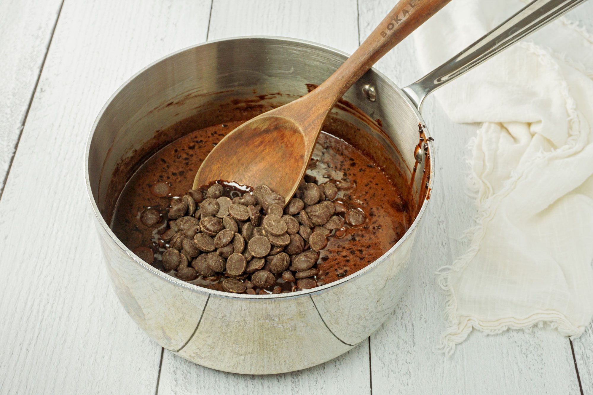 In a small saucepan over medium heat, combine the butter, sugar, cocoa powder, and evaporated milk