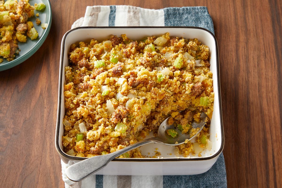 3/4th shot of Cornbread Sausage Stuffing