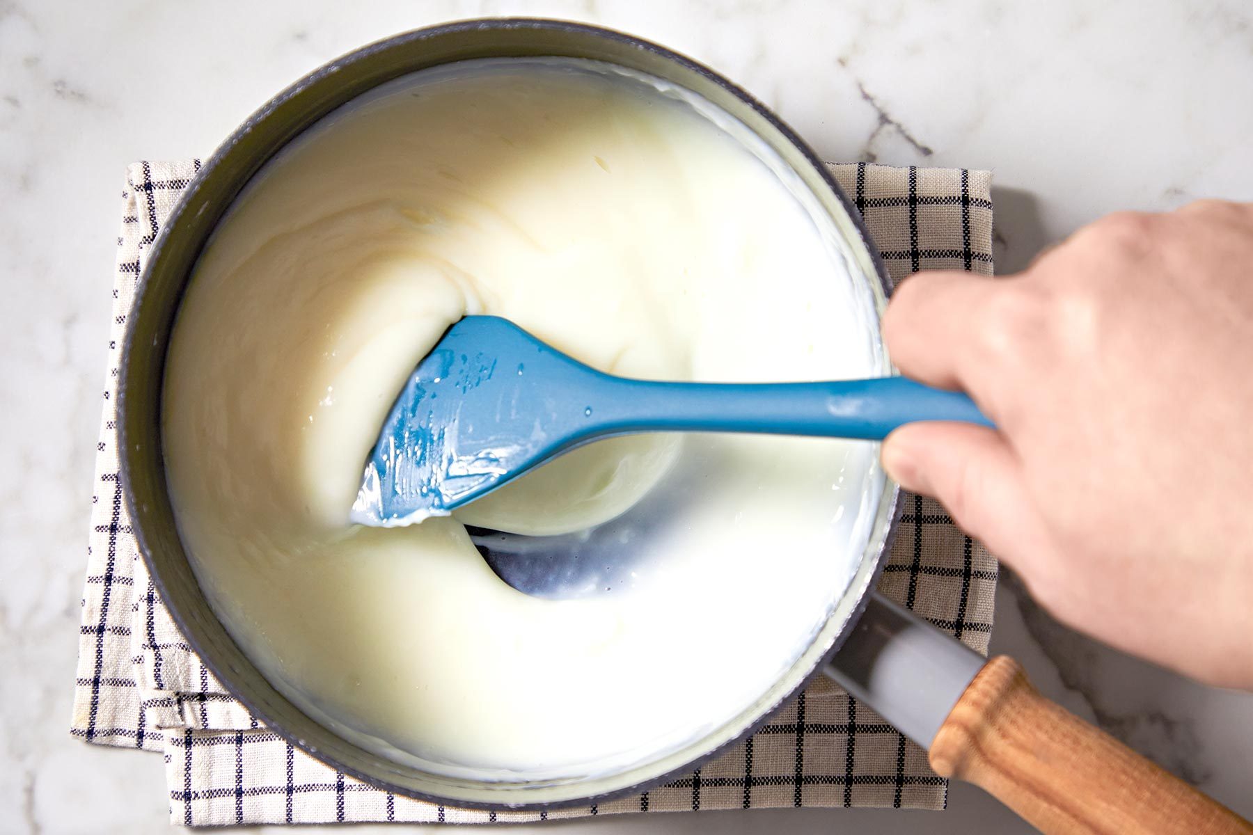 In a small heavy saucepan, mix sugar and cornstarch.