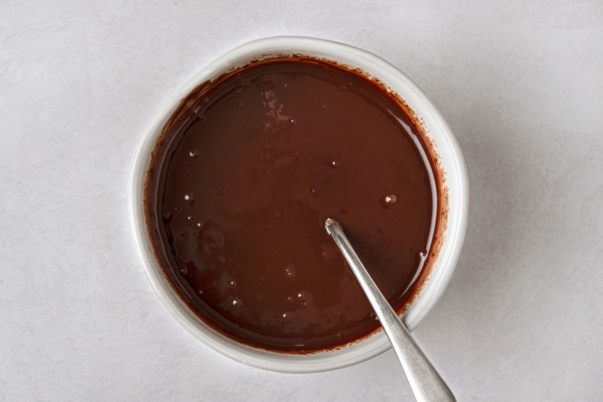 Melted chocolate in a bowl