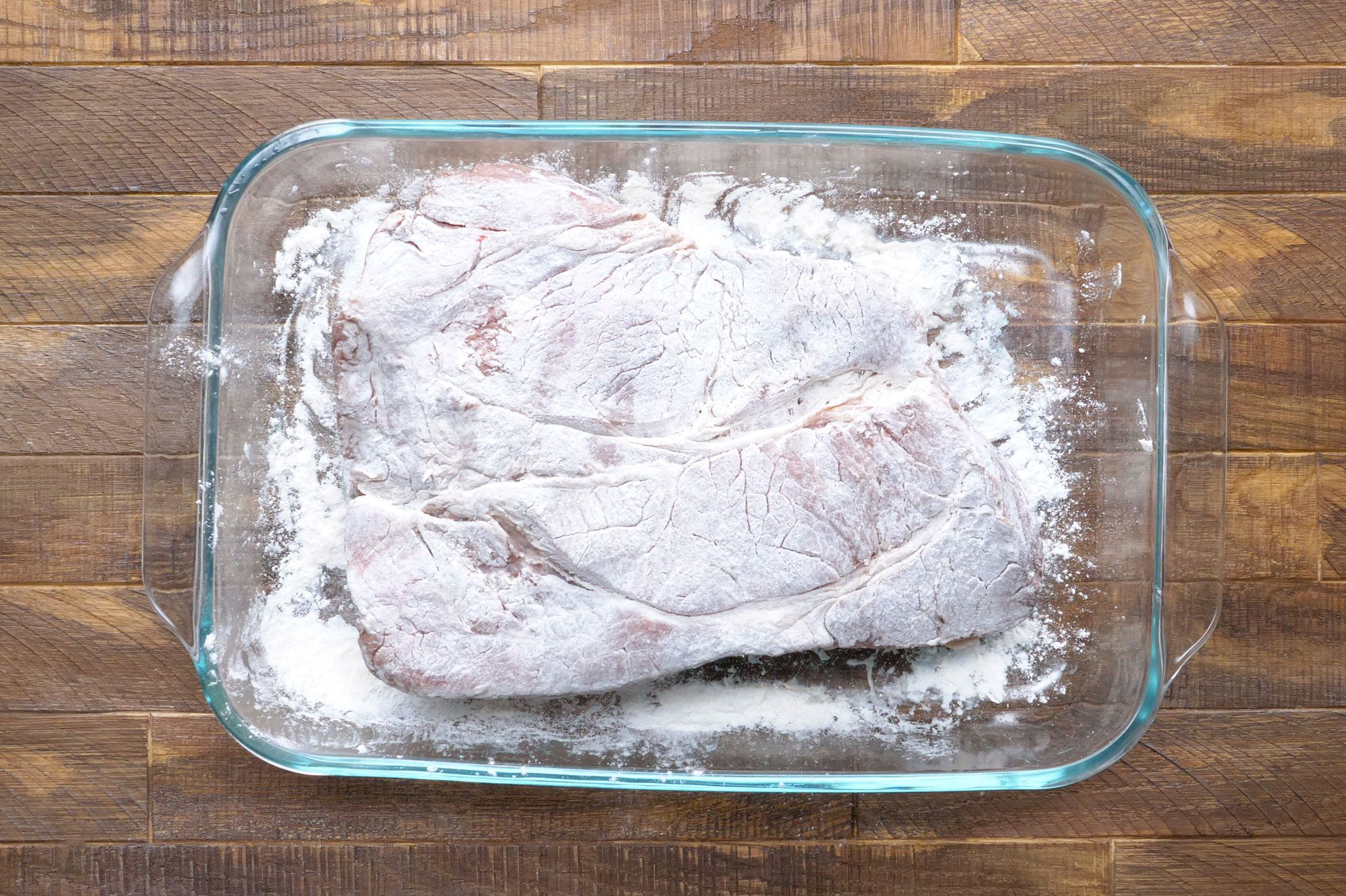 Pat roast dry; dredge in flour.