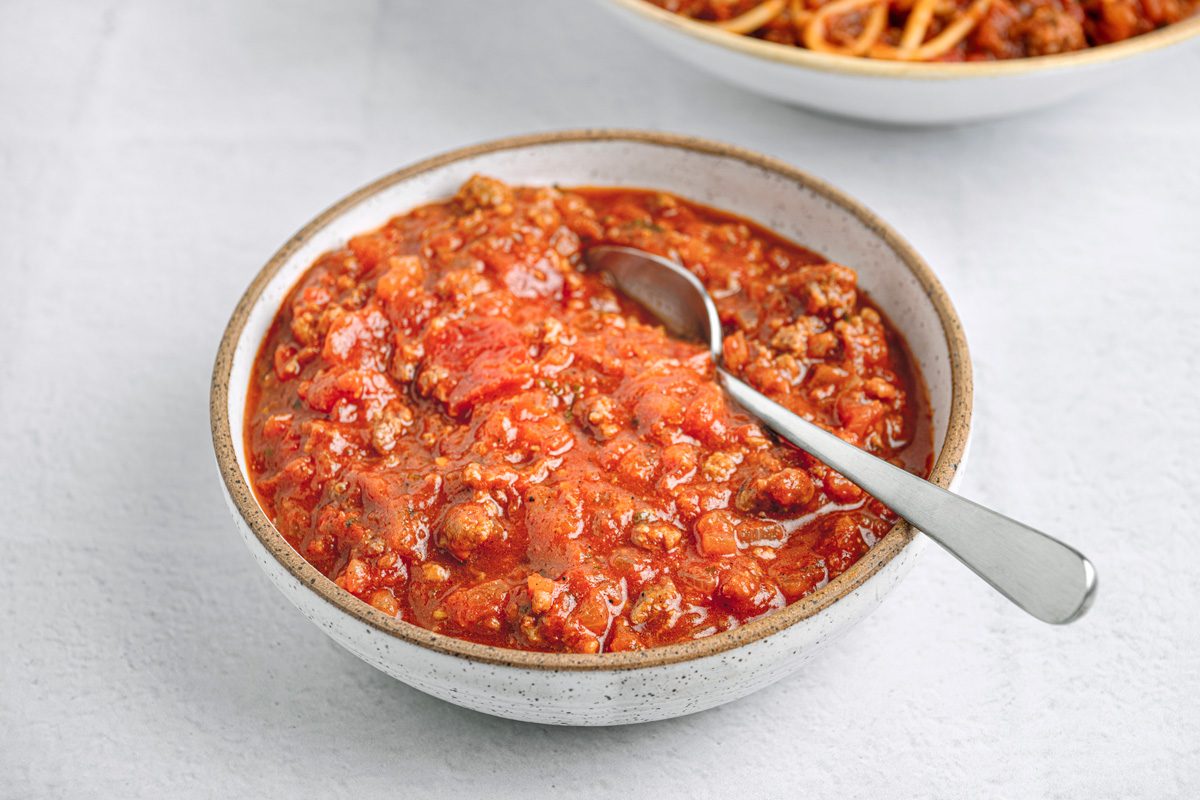 shot of Spaghetti Sauce in a bowl