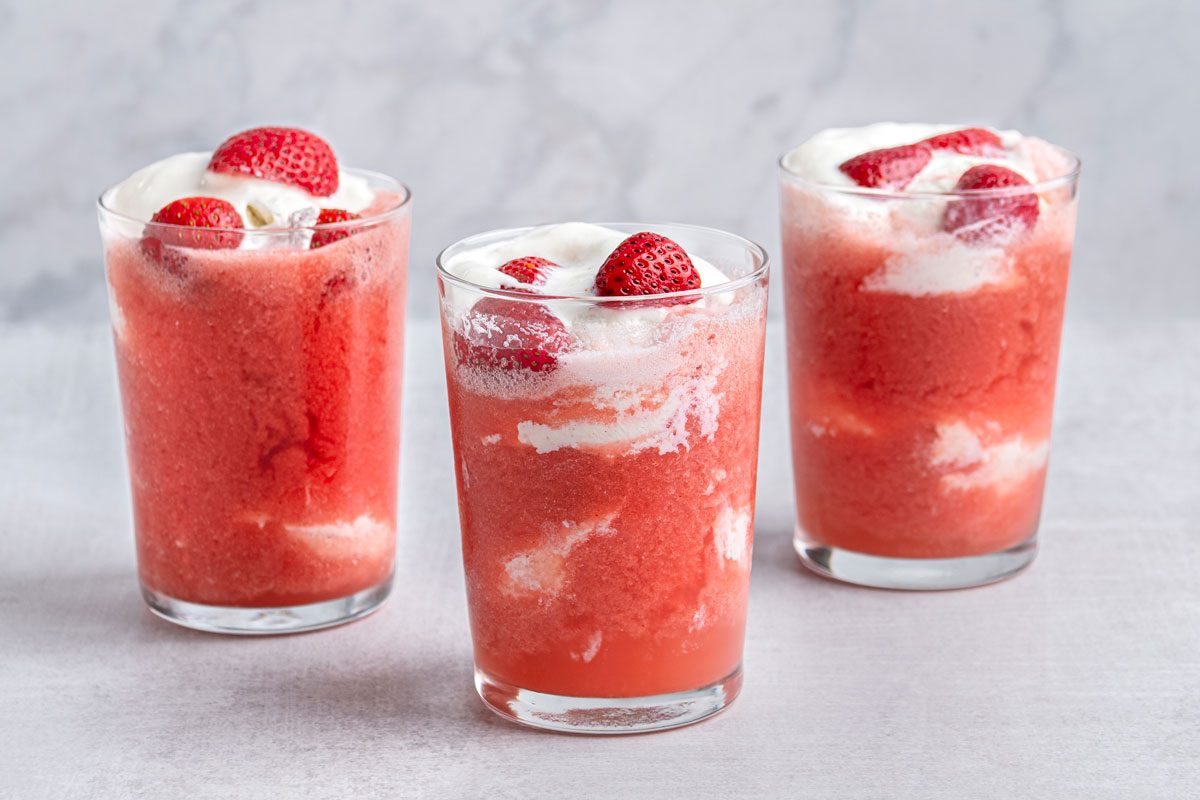 Strawberry floats is ready and served in Glasses