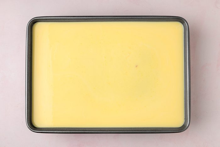 spread the cream mix over the cake