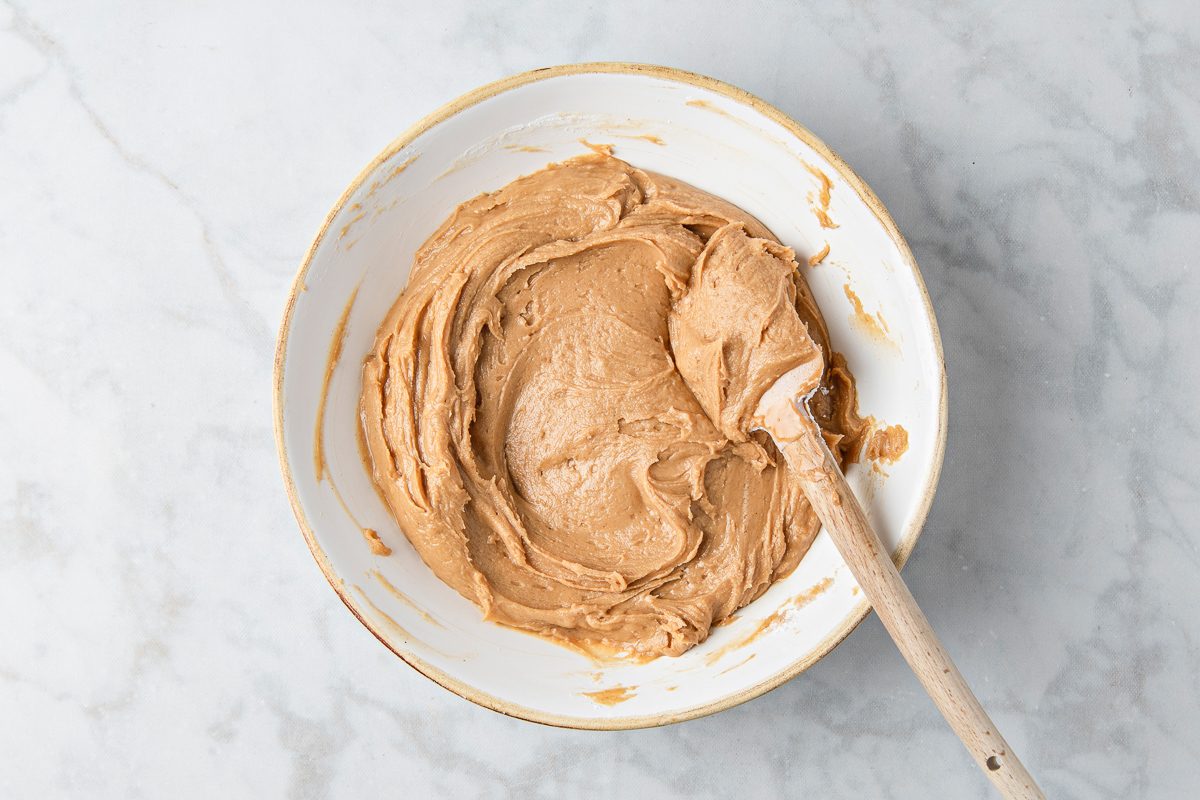 melted peanut butter in a bowl