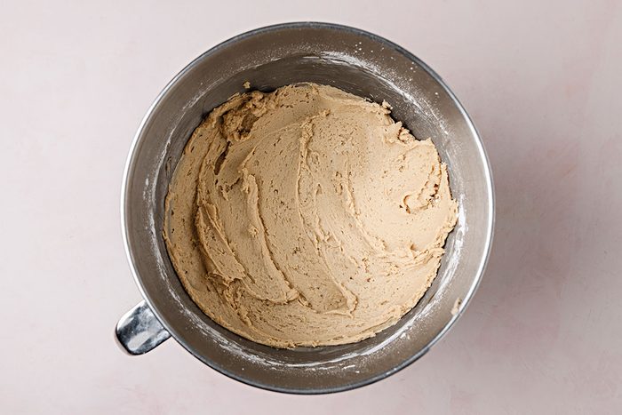 Caramel Cake spread in a pan