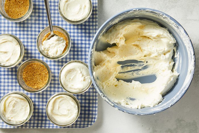 Divide filling into jars; smooth each into an even layer