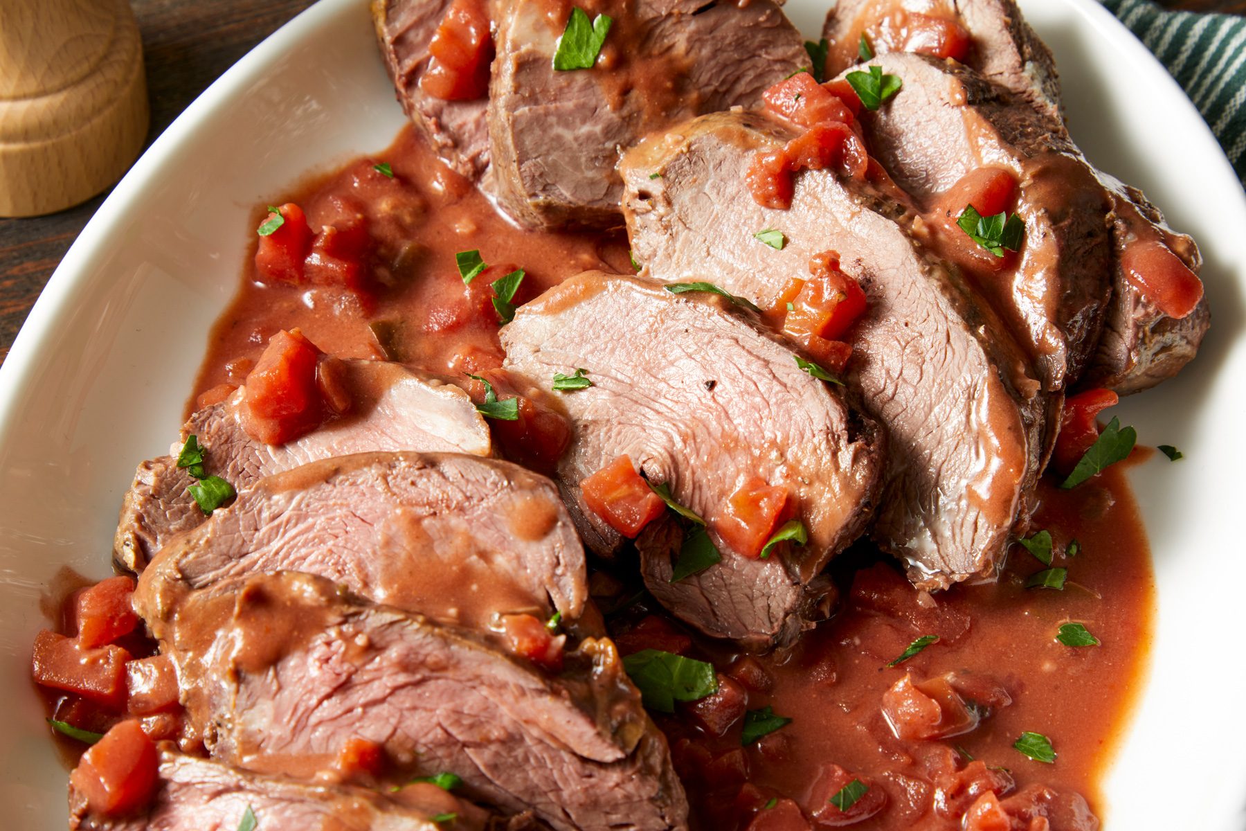 3/4th shot of Slow-Cooker Beef Tenderloin