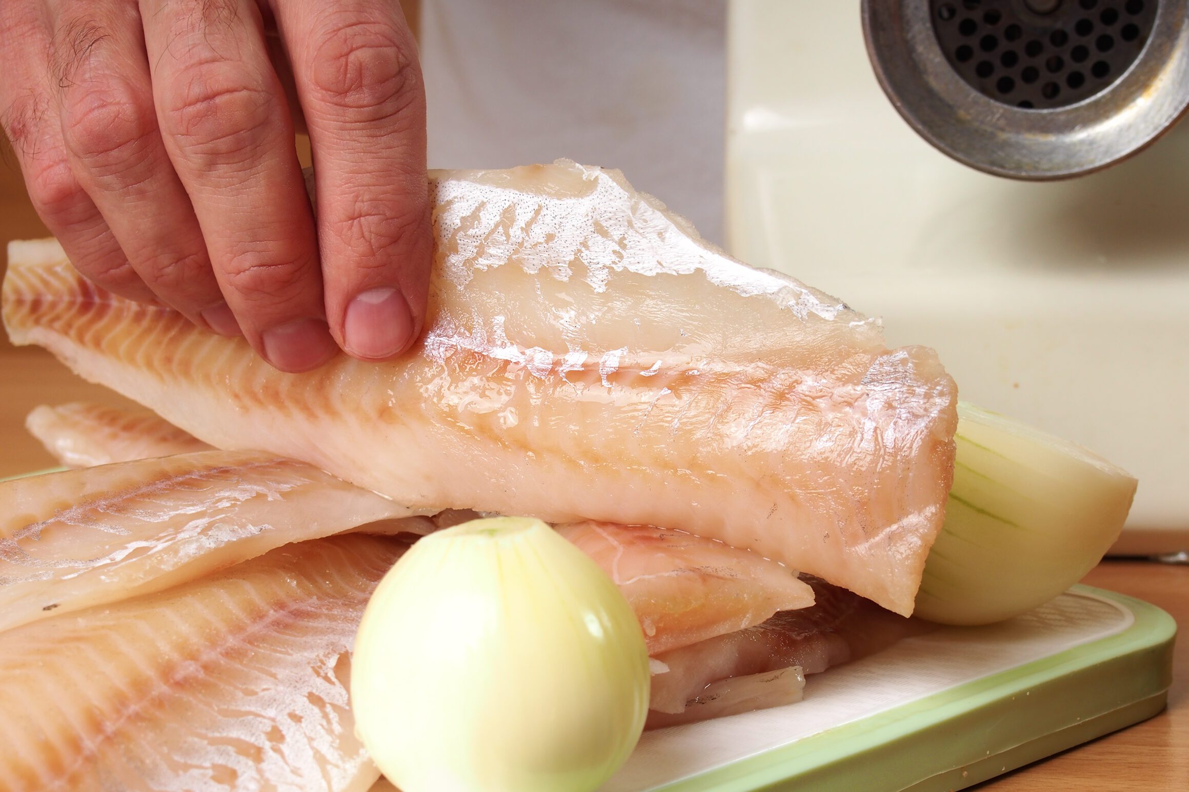 Alaska pollock fillet. Making Fish Frikadeller Series.