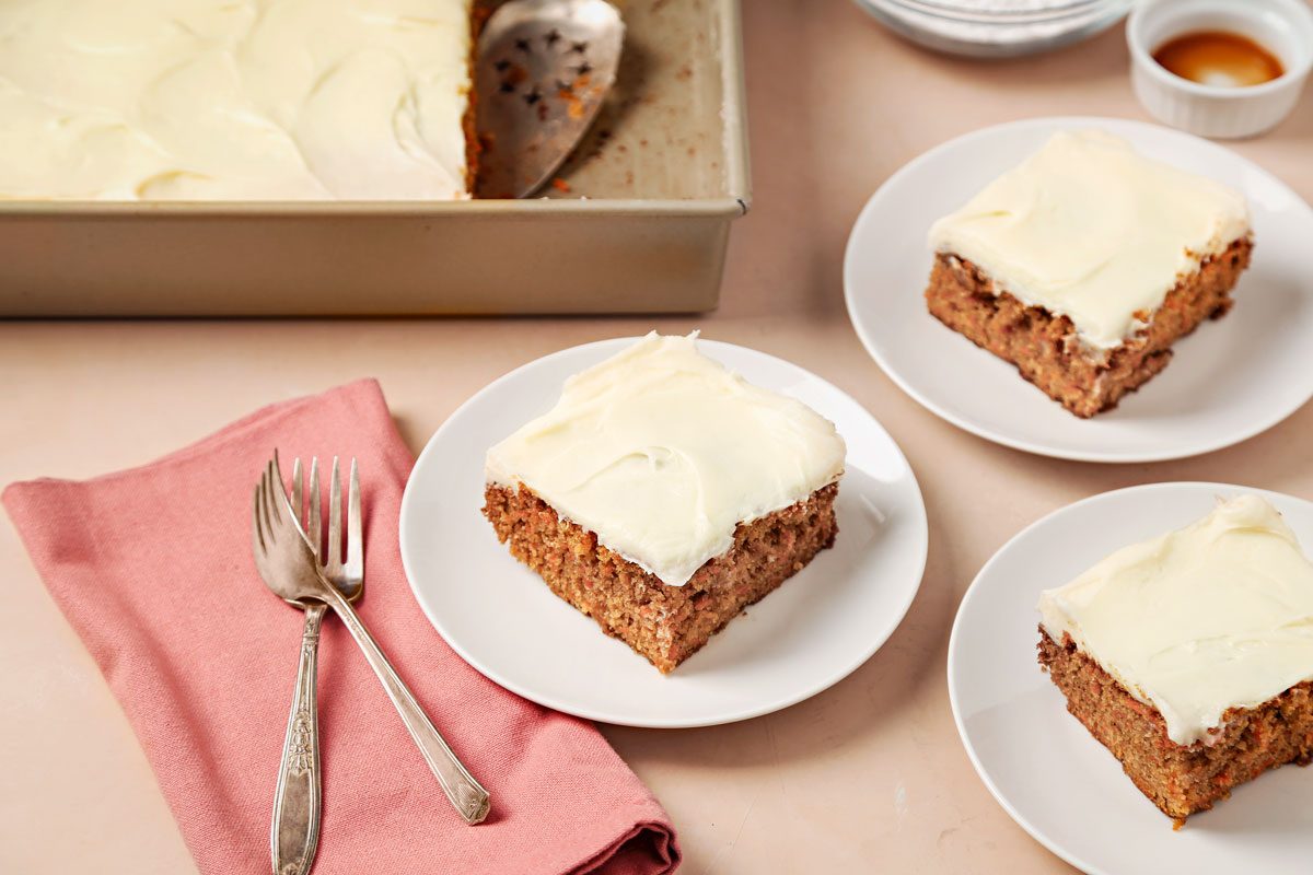 3/4th shot of Gluten-Free Carrot Cake;