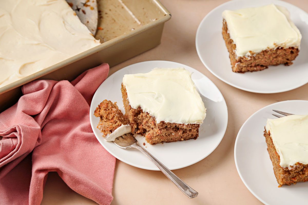 3/4th shot of Gluten-Free Carrot Cake;