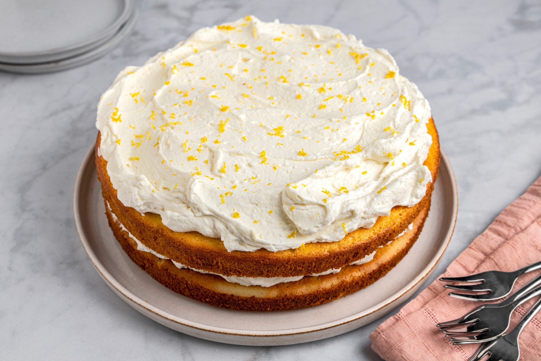Limoncello Cake is ready and serve on a plate