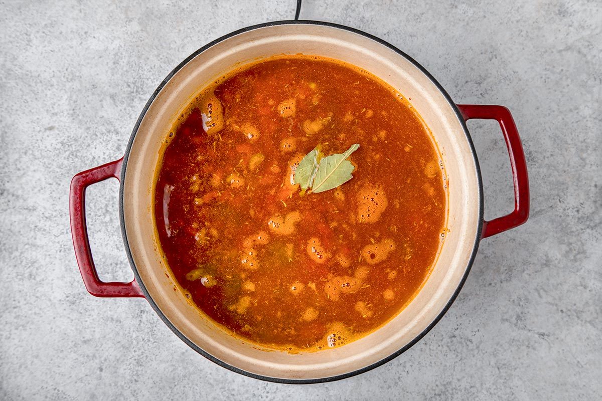 Red Beans being cooked on stove