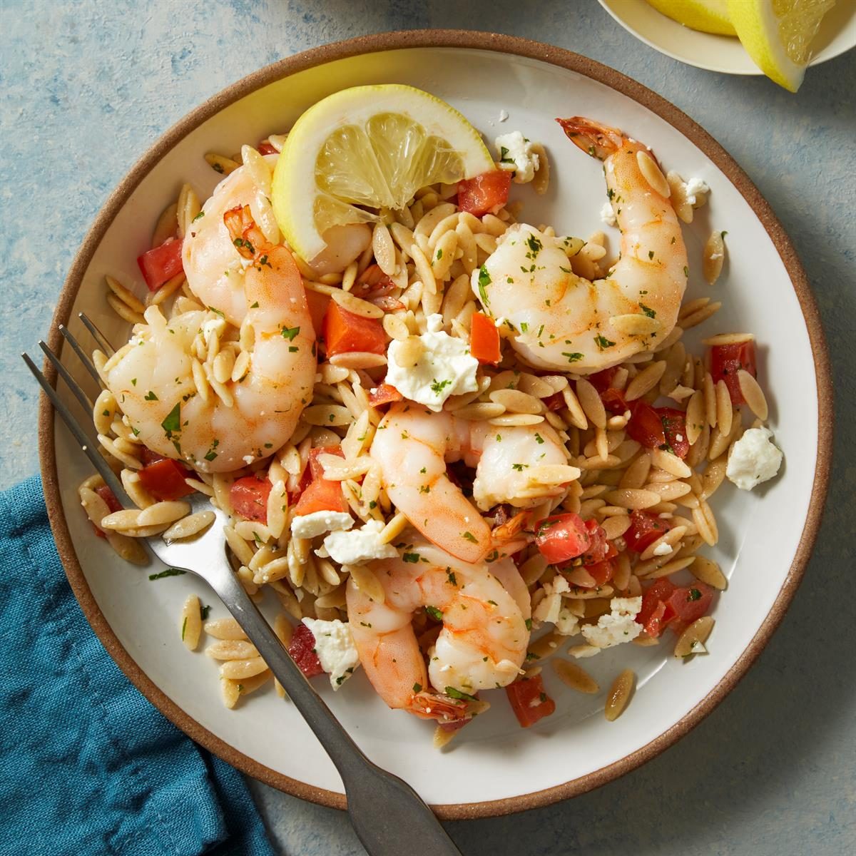 Shrimp with Orzo and Feta