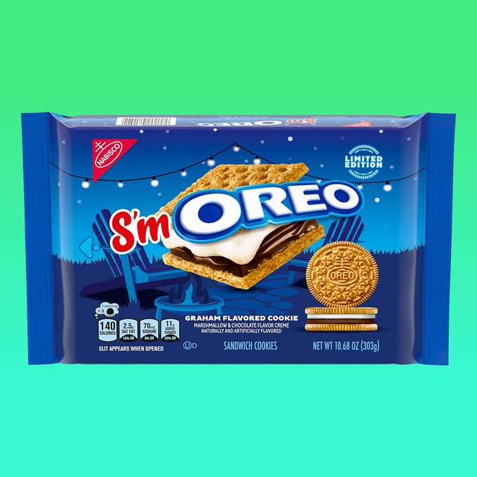 Sm'Oreos package on a teal and green background