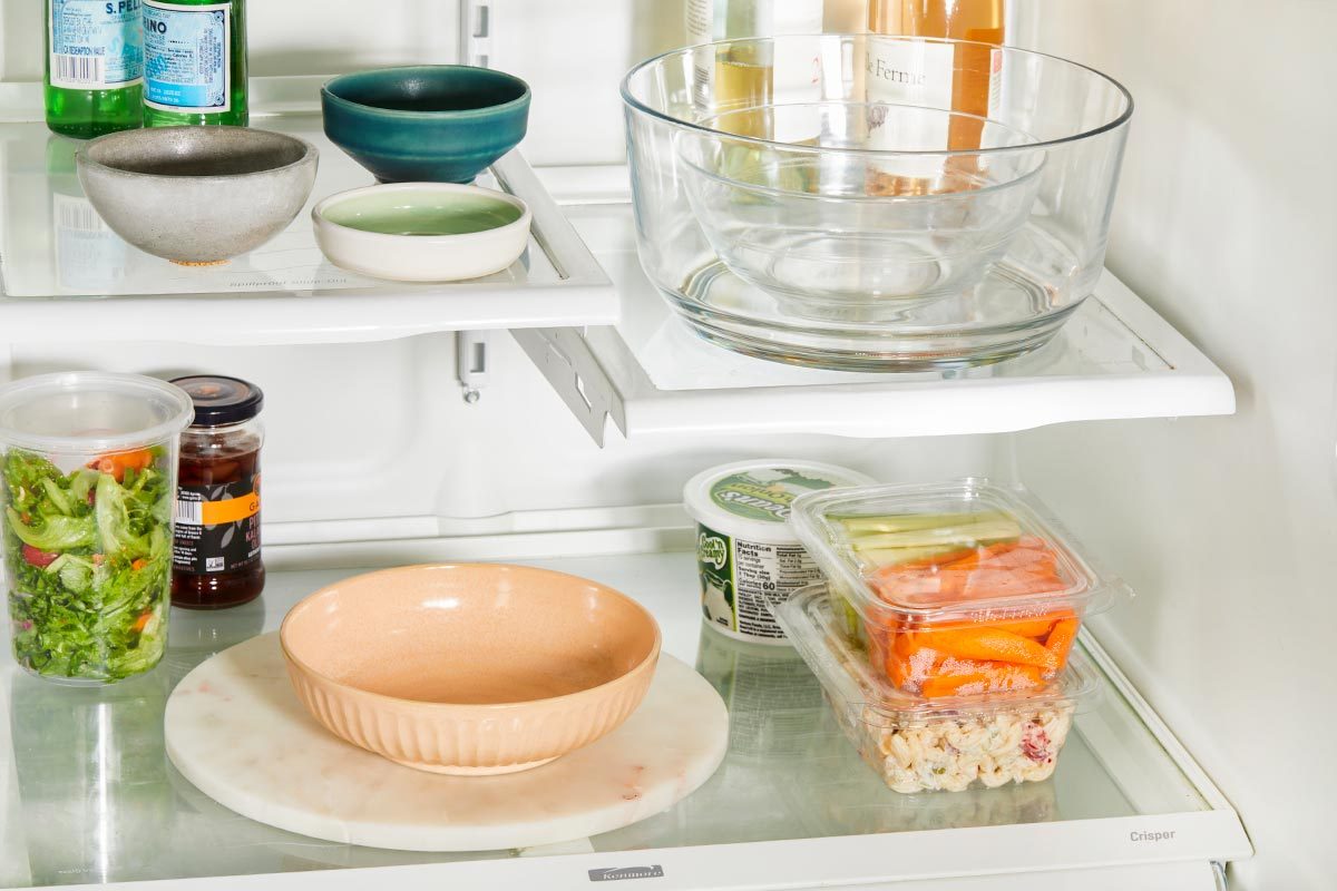 Different food place in fridge to chill