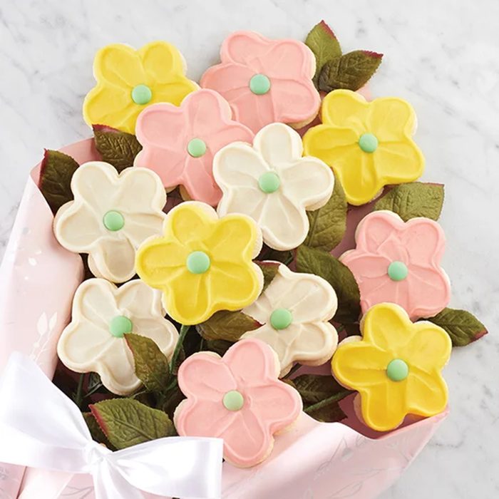 Buttercream Frosted Long Stemmed Cookie Flowers Via Cheryls.com