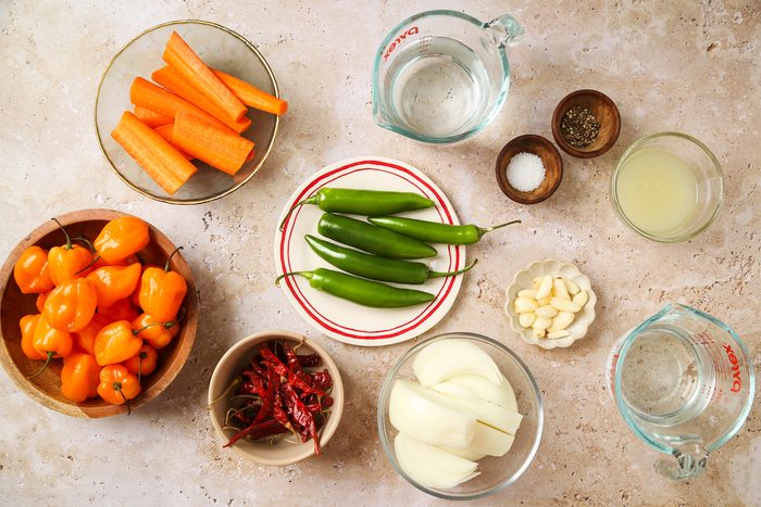 Overhead shot of aal Ingredient; marble surface;