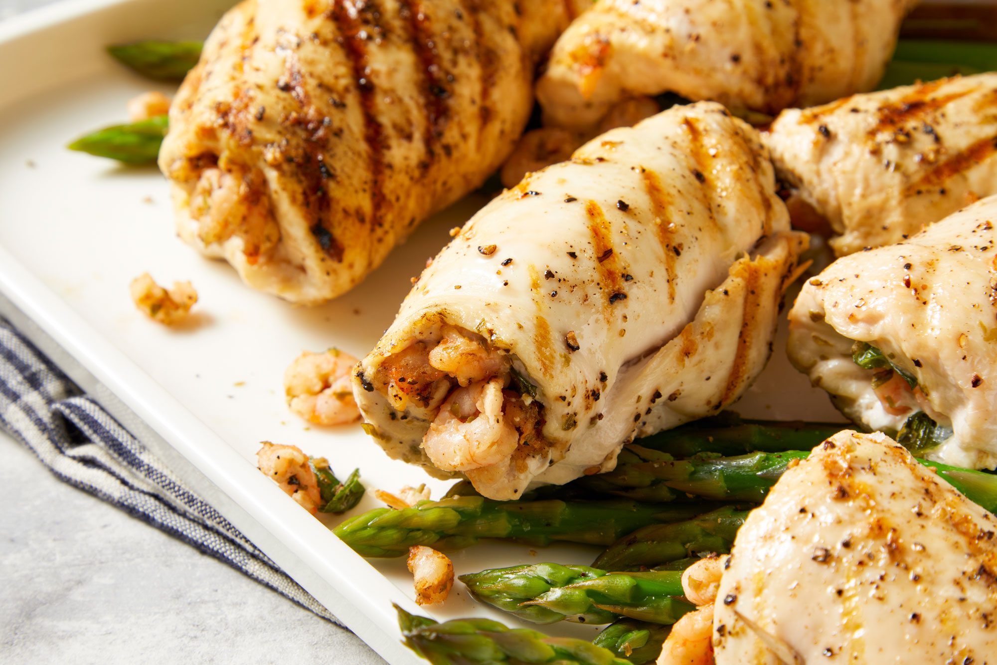 Close up shot of Shrimp-Stuffed Chicken Breasts