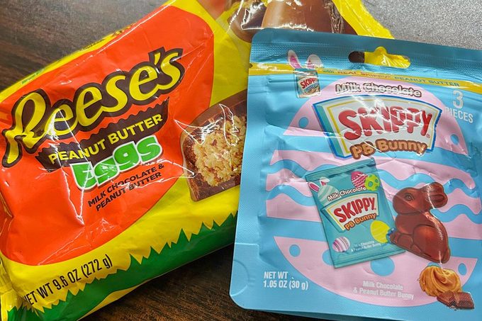 Reese's Peanut Butter Eggs and PB binnies packaging