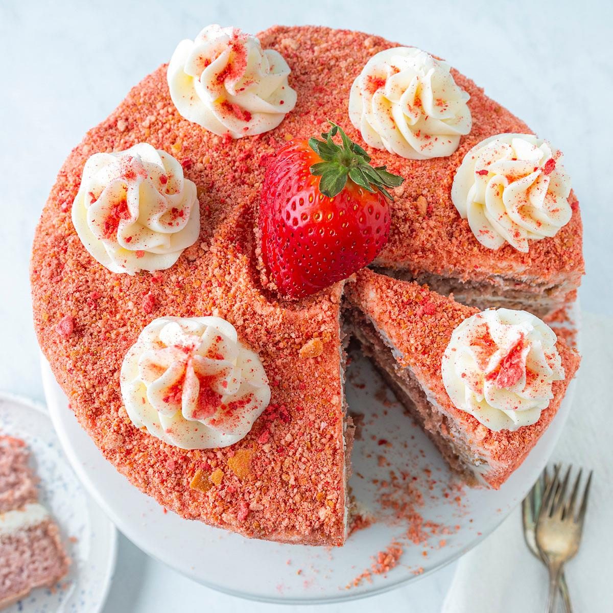 Strawberry Crunch Cake