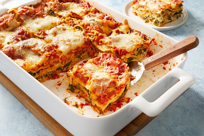 3/4th shot of Tofu Lasagna;