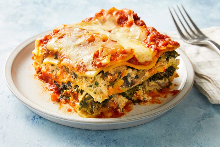 Close up shot of Tofu Lasagna