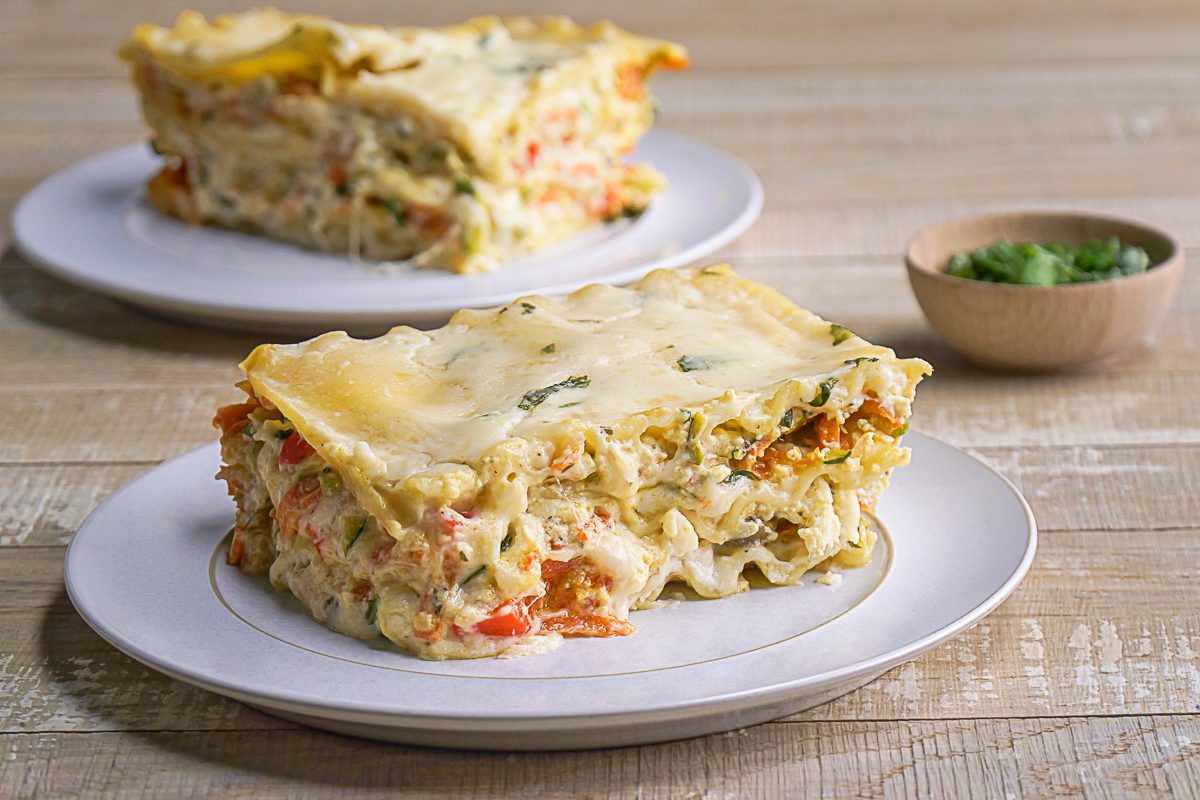 Vegetable Lasagna With White Sauce