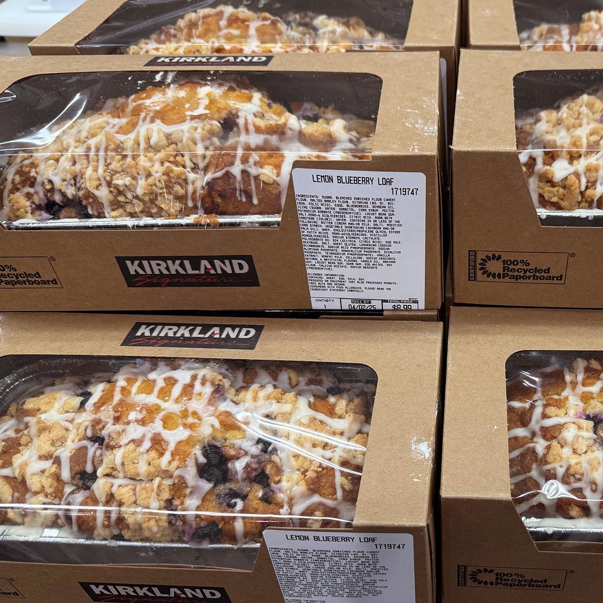 Costco Lemon blueberry loaf boxes