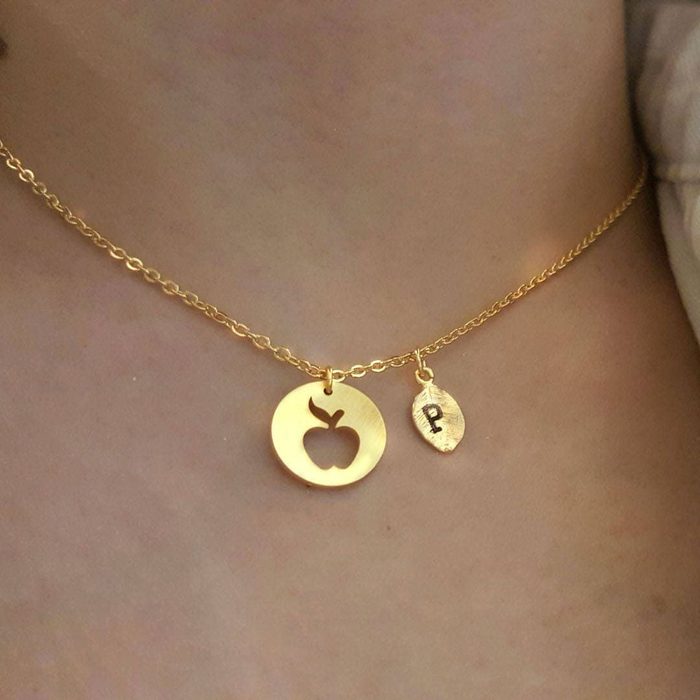 Personalized Apple Necklace