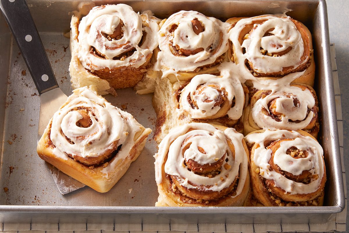 3/4th shot of Banana Bread Cinnamon Rolls;