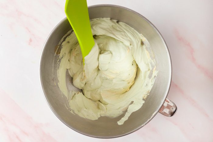 whipped cream being folded into the mascarpone mixture