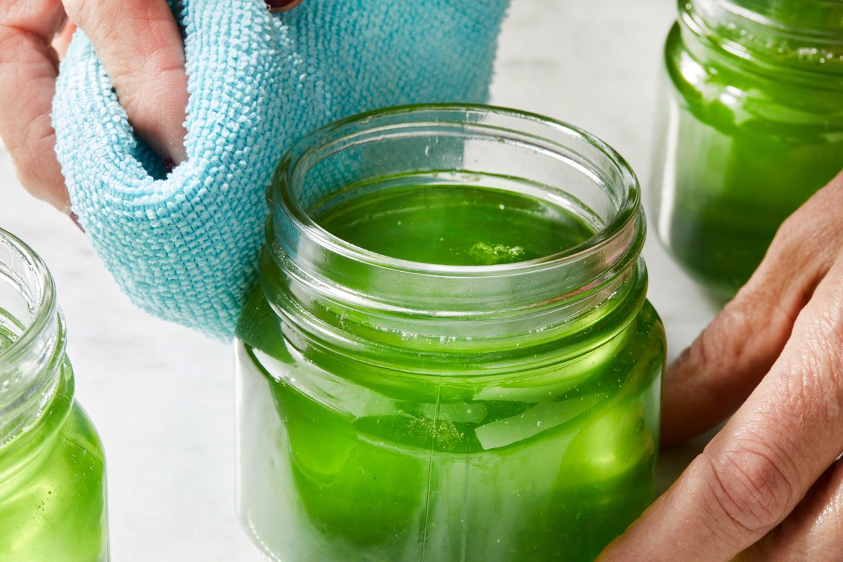 Close-up shot of Wipe rims; towel; marble surface;