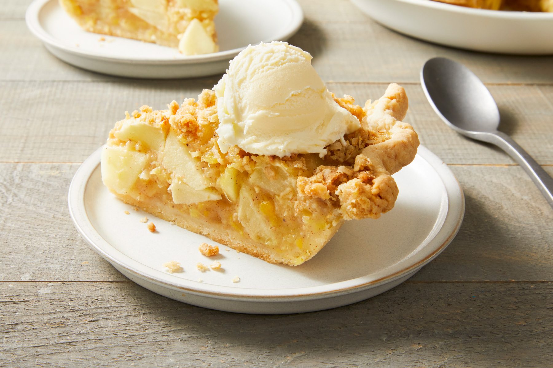 Close up shot of Pineapple Apple Pie;