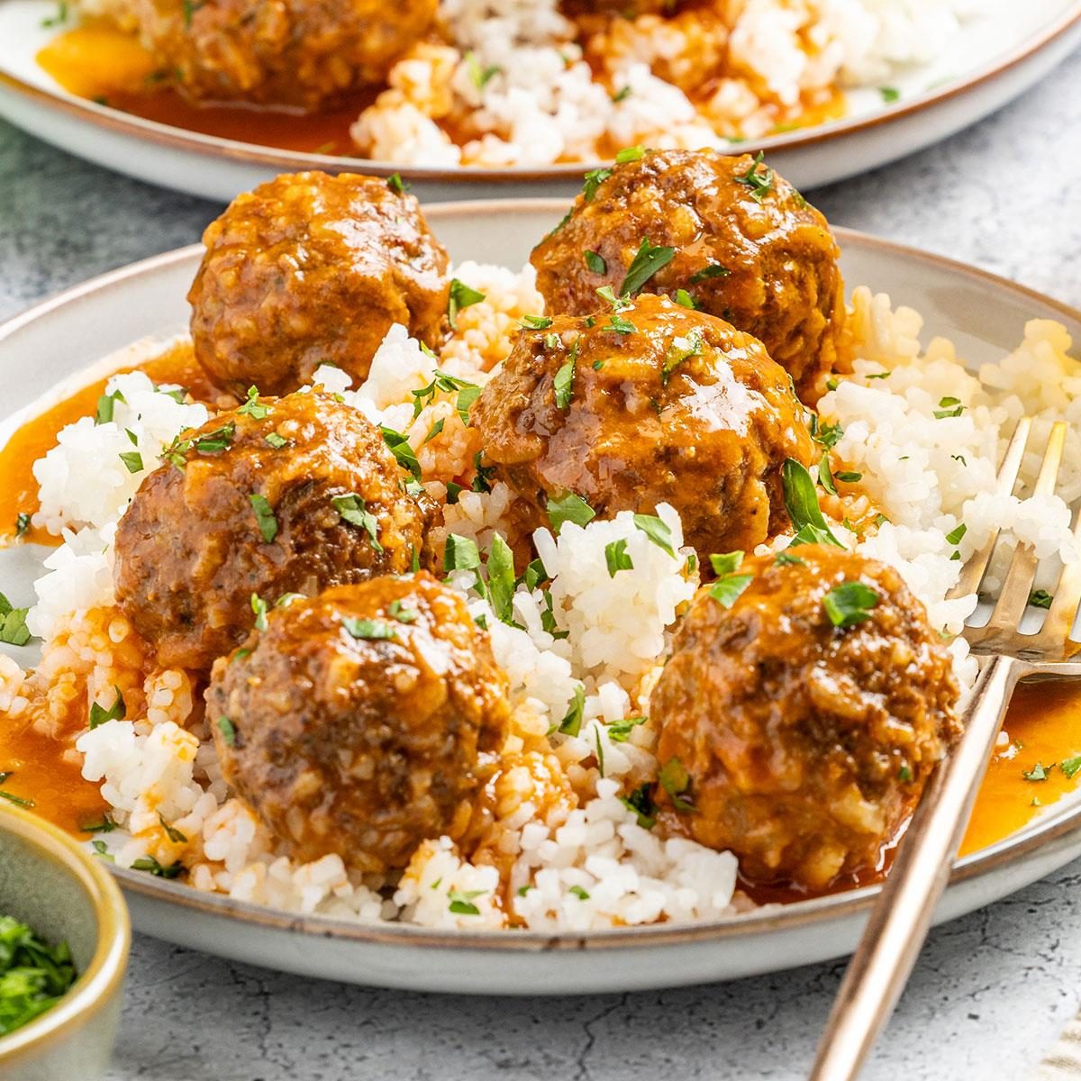 Meatballs and Rice