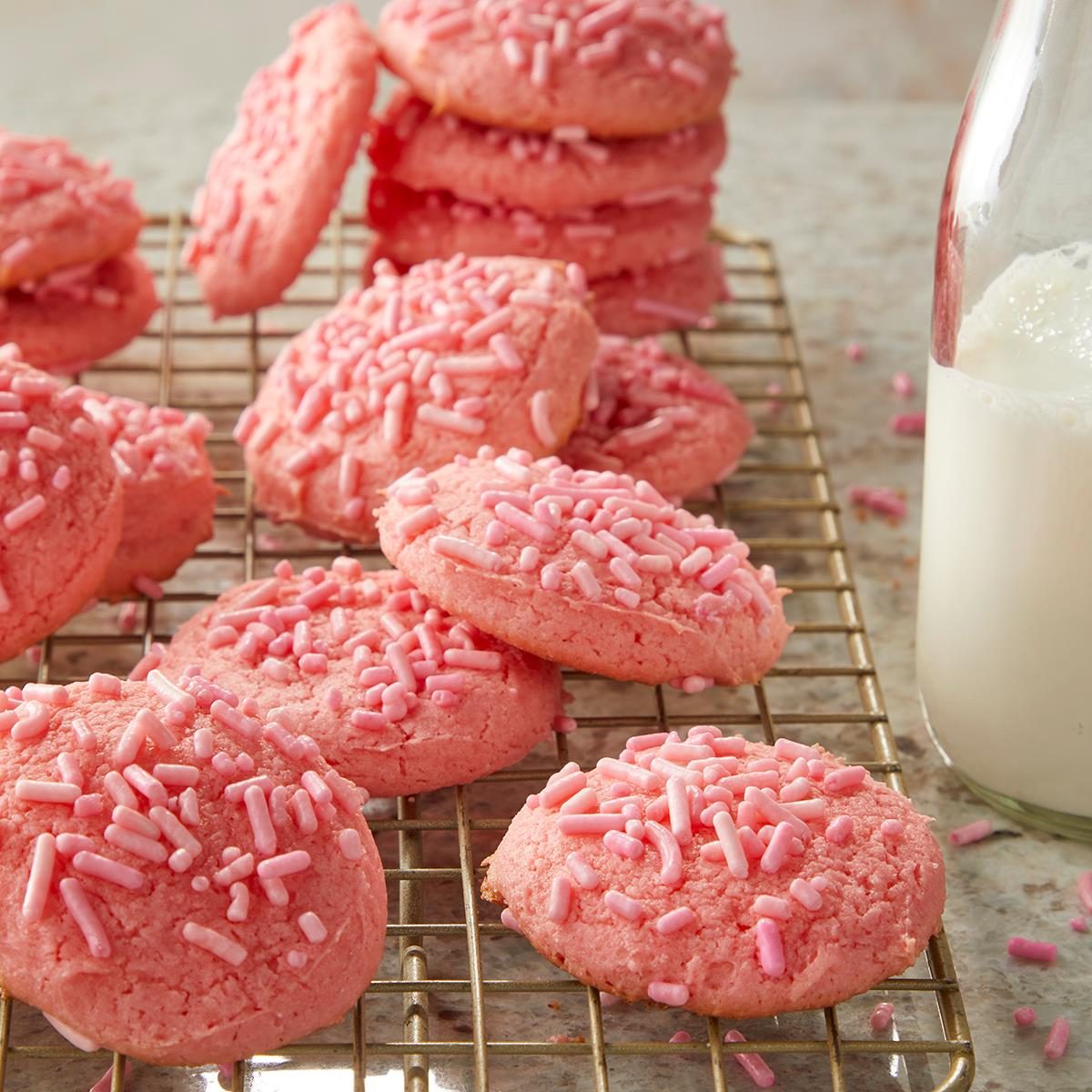 Strawberry Cake Mix Cookies