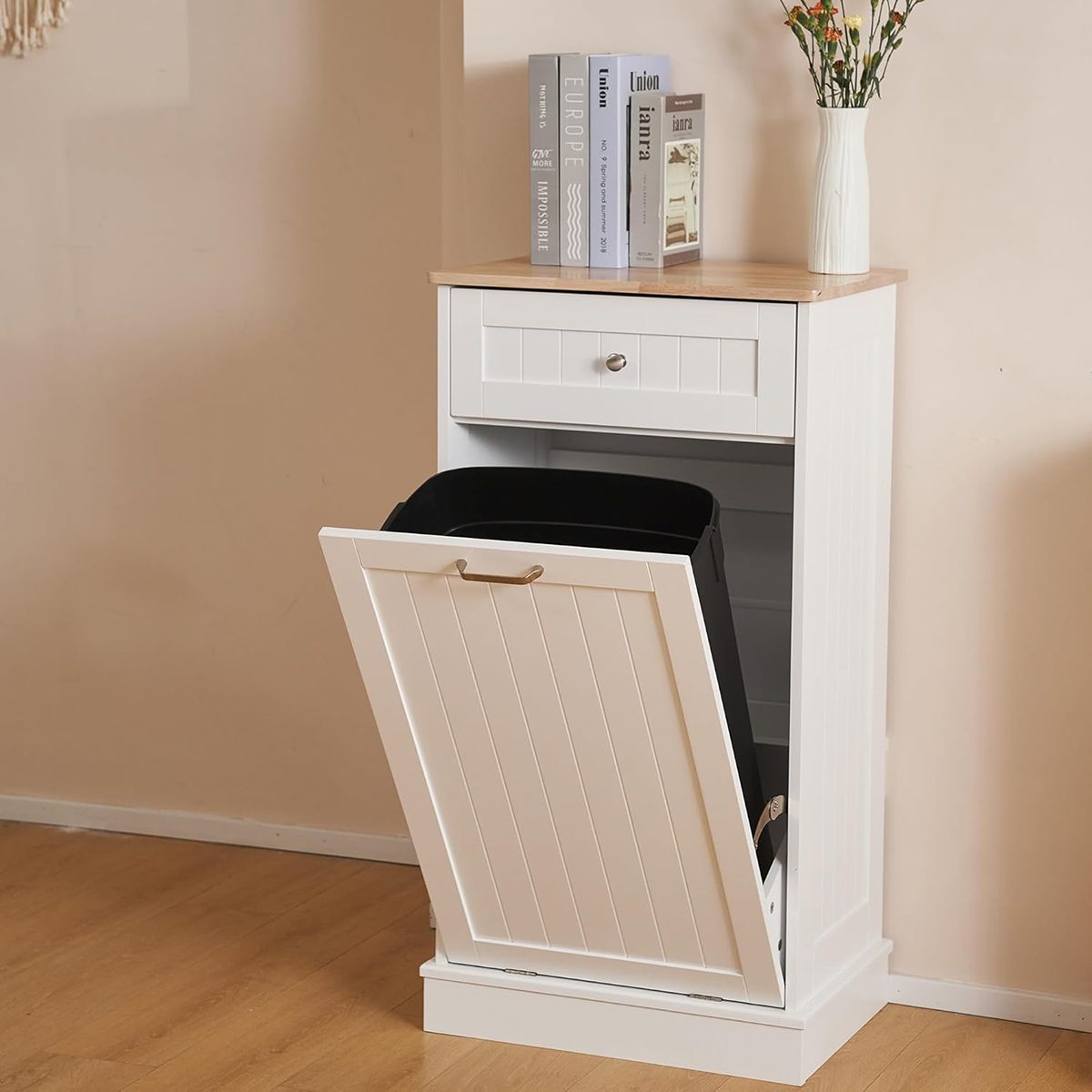 Tilt Out Trash Cabinet, Hidden Trash Can
