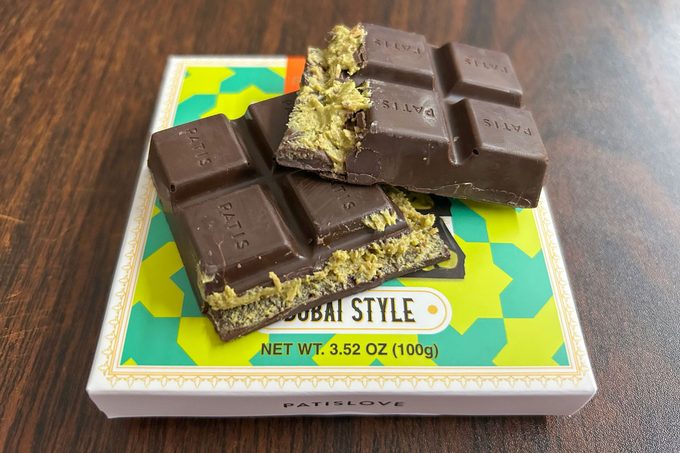 Dubai choclate on a table