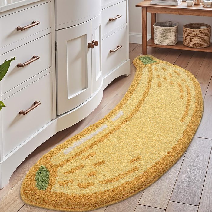 8 Irregular Shaped Rugs That Bring A Touch Of Whimsy Banana Rug Via Amazon.com 04
