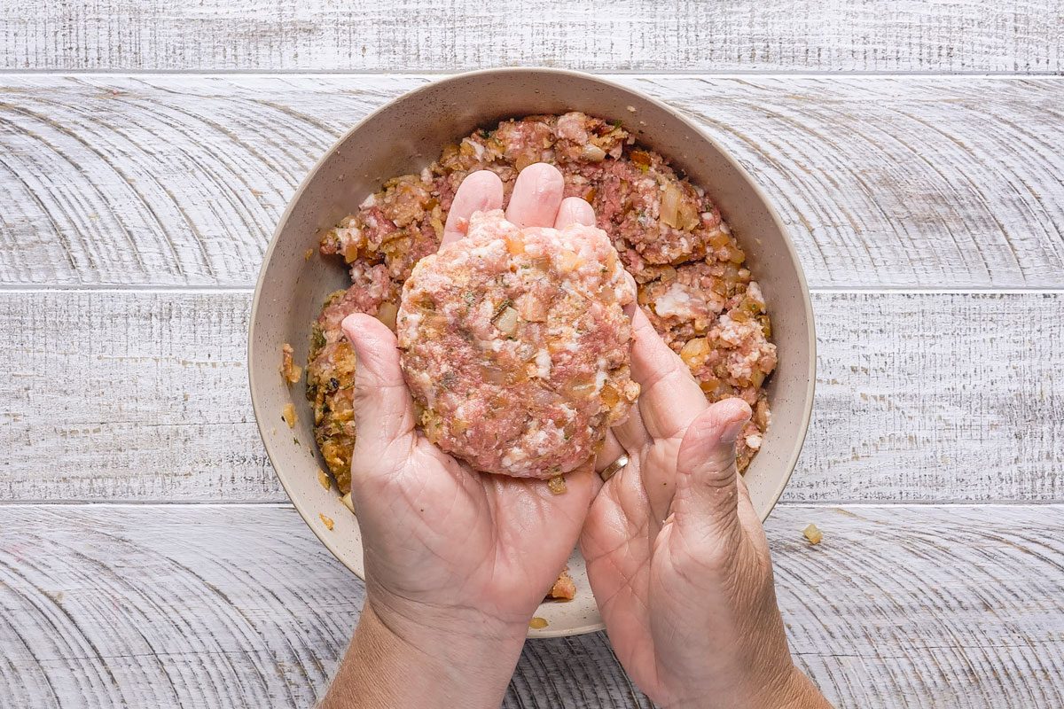 Shape the mixture into eight thick patties