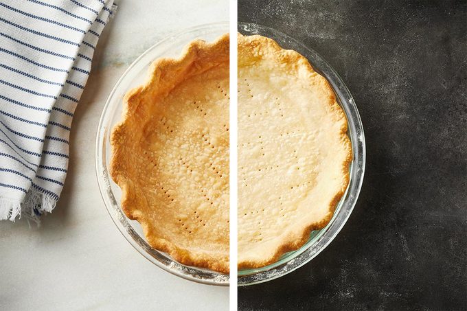 Side by side image of two different pie crusts