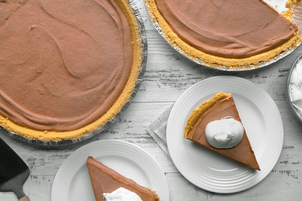 Overhead shot of Chocolate Ice Cream Pie;
