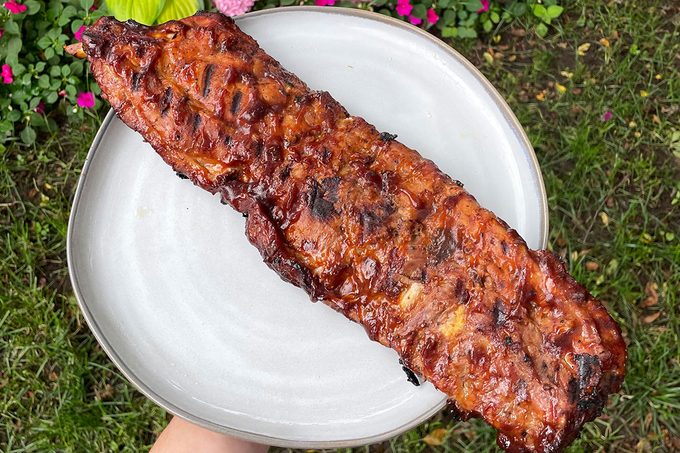 BBQ ribs on a plat
