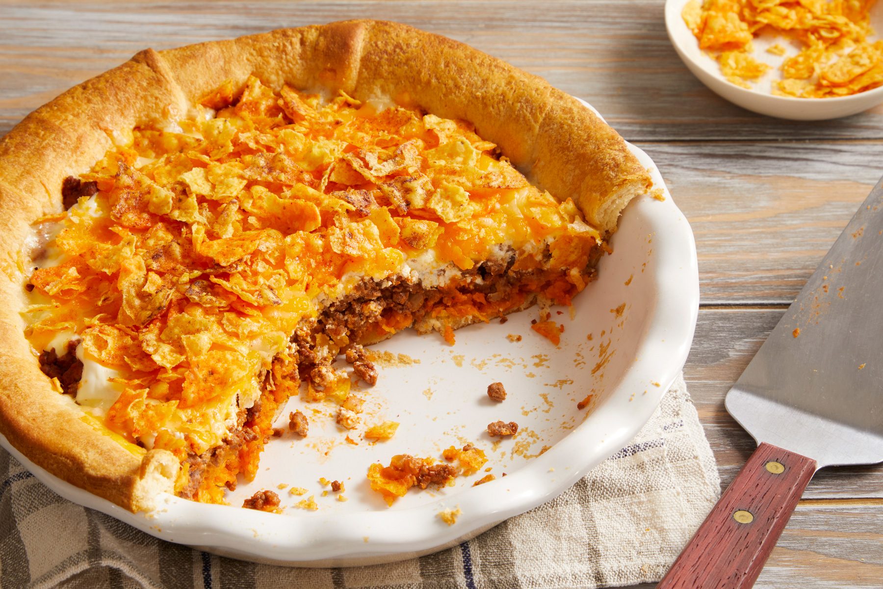 3/4 shot of Beef Nacho Pie;